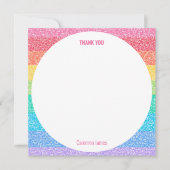 Cute Glitter Regenboog Kleurrijke Aangepaste Verja Bedankkaart (Voorkant)