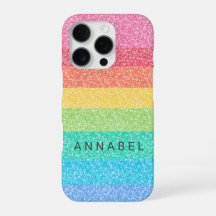 Cute Glitter Regenboog Strepen Kleurrijk Patroon N