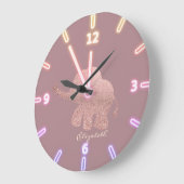 Cute Glitter Roos Gold Elephant - Speciaal Grote Klok (Hoek)