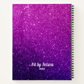 Cute Glitter Unicorn Artist Sketchbook Notitieboek (Achterkant)