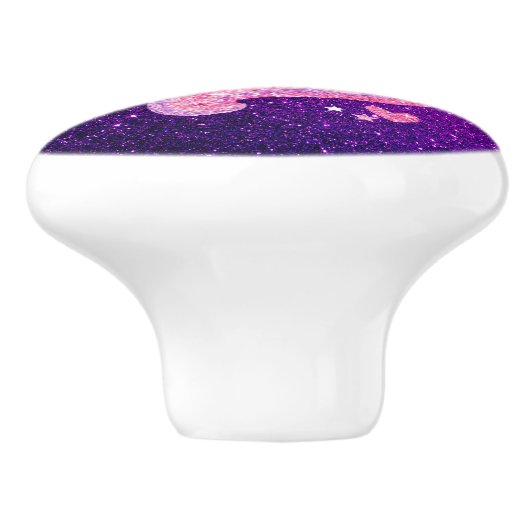 Cute Glitter Unicorn Keramische Knop (Zijkant)
