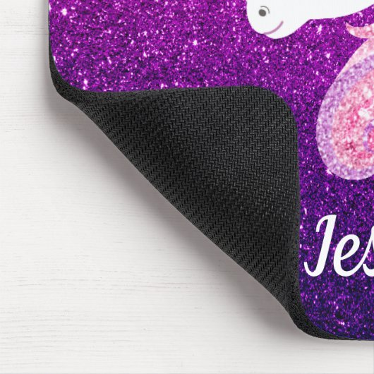 Cute Glitter Unicorn Muismat (Hoek)