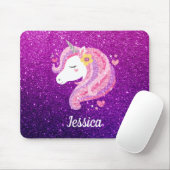 Cute Glitter Unicorn Muismat (Met muis)