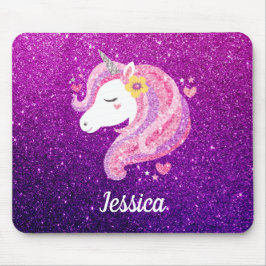 Cute Glitter Unicorn Muismat