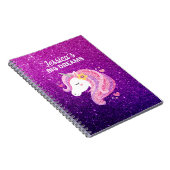 Cute Glitter Unicorn Photo Journal Notitieboek (Rechterzijde)