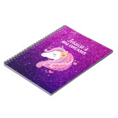 Cute Glitter Unicorn Photo Journal Notitieboek (Linkerzijde)
