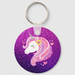 Cute Glitter Unicorn Sleutelhanger