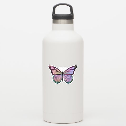 Cute Glitter Vlinder Sticker (Waterfles)