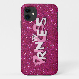 Cute Glitterende Heet Roze Prinses Glitters Case-Mate iPhone Case