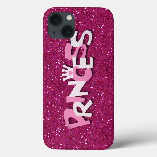 Cute Glitterende Heet Roze Prinses Glitters Case-Mate iPhone Case (Achterkant)