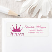 Cute Glitterende Tiara Prinses Adreslabel Etiket (Insitu)