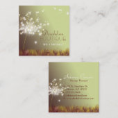 Cute Glittery Autumn Dandelions Vierkante Visitekaartje (Voorkant / Achterkant)