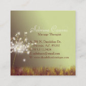 Cute Glittery Autumn Dandelions Vierkante Visitekaartje (Achterkant)