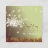 Cute Glittery Autumn Dandelions Vierkante Visitekaartje (Voorkant)