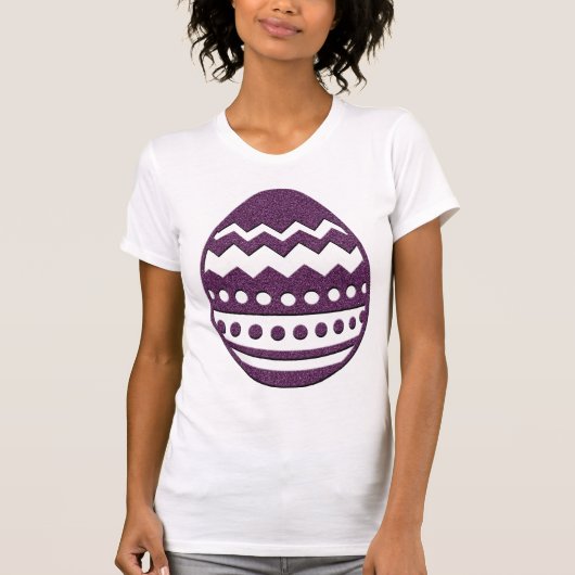 Cute Glittery Paars Easter Egg T Shirt (Voorkant)