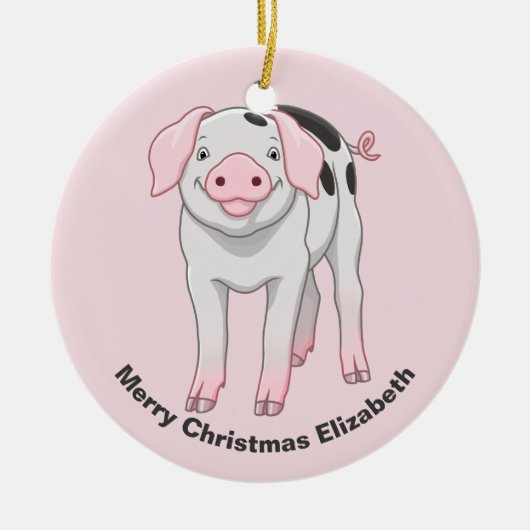 Cute Gloucestershire Old Spots Pig Keramisch Ornament (Voorkant)