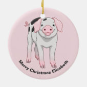 Cute Gloucestershire Old Spots Pig Keramisch Ornament (Achterkant)