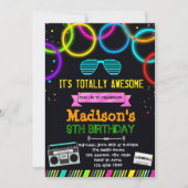 Cute glow 80s party call kaart (Voorkant)