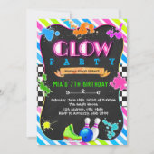 Cute glow party verjaardaguitnodiging kaart (Voorkant)