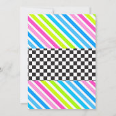 Cute glow party verjaardaguitnodiging kaart (Achterkant)