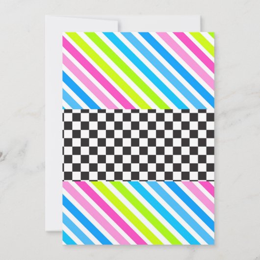 Cute glow party verjaardaguitnodiging kaart (Achterkant)