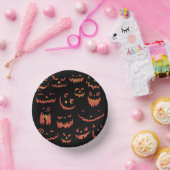Cute Glow Pumpkin-bladerbalken Papieren Kommen (Feest)