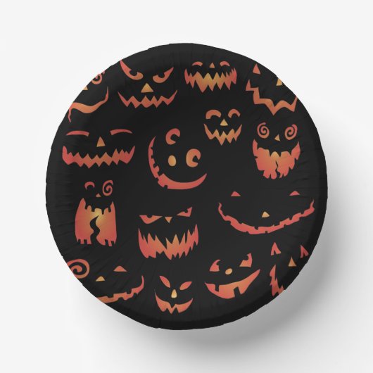 Cute Glow Pumpkin-bladerbalken Papieren Kommen (Voorkant)