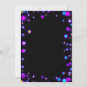 Cute glow unicorn party verjaardaguitnodiging kaart (Achterkant)