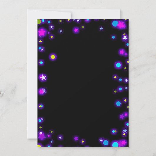 Cute glow unicorn party verjaardaguitnodiging kaart (Achterkant)