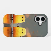 Cute Glowing Ghosts Under Street Lamps – Cozy Hall iPhone 16 Hoesje (Achterkant horizontaal)