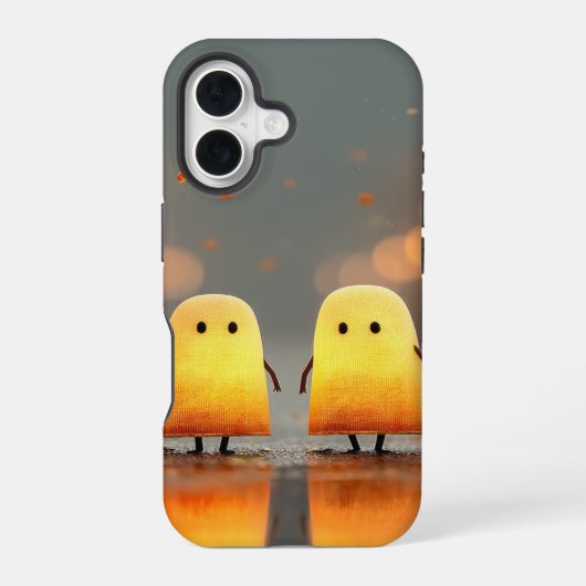 Cute Glowing Ghosts Under Street Lamps – Cozy Hall iPhone 16 Hoesje (Achterkant)