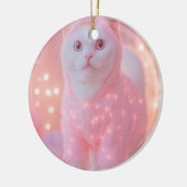 Cute Glowing Reindeer Kitty Winter Fantasy Keramisch Ornament (Links)