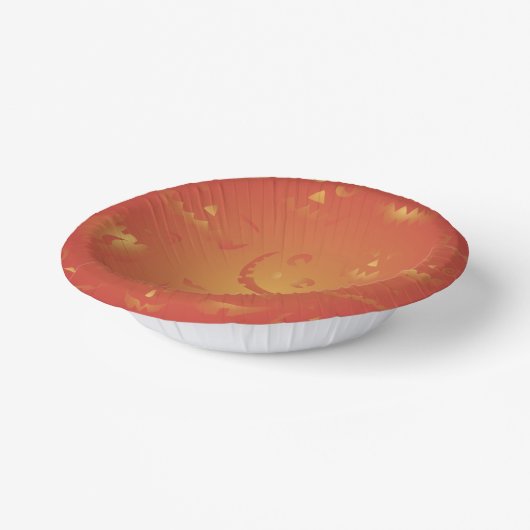 Cute Glows Sinaasappel Halloween Pumpkins Paper Bo Papieren Kommen (Gebogen)