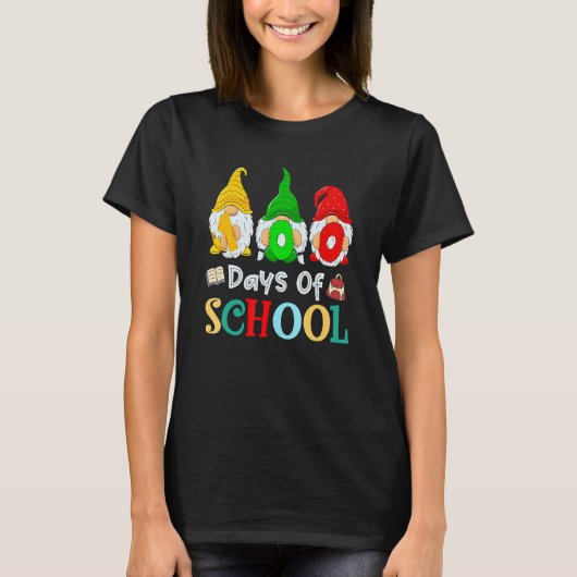 Cute Gnome 100th Day of School Gift Teacher Studen T-shirt (Voorkant)