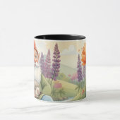 Cute gnome and hedgehog floral mug  mok (Midden)