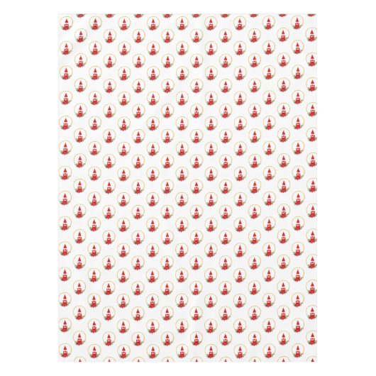 Cute Gnome and Kerstmis Wreater Pattern Tablecloth Tafelkleed (Voorkant)