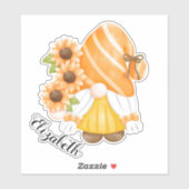 Cute Gnome and Sunflower Sticker (Vel)