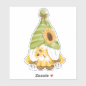 Cute Gnome and Sunflower Sticker (Vel)