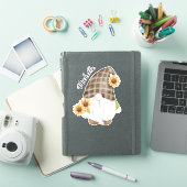 Cute Gnome and Sunflower Sticker (iPad Cover)