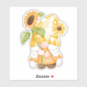 Cute Gnome and Sunflower Sticker (Vel)