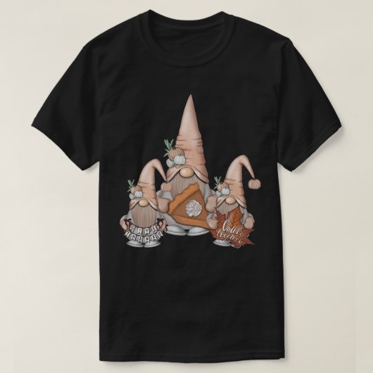 Cute Gnome Autumn Herfst Gnomes Turkey Day Thanksg T-shirt (Design voorkant)