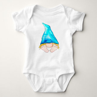 Cute Gnome Baby Blue Romper