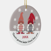 Cute Gnome Better Friend Red Pink Grey White Keramisch Ornament (Rechts)