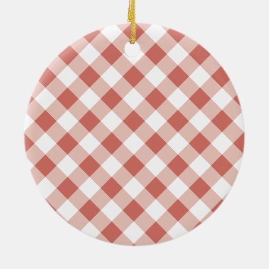 Cute Gnome Better Zister Red Gold Pink Gingham Keramisch Ornament (Achterkant)