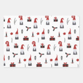 Cute Gnome Black en Red Kerstmis Inpakpapier Vel (Voorkant 2)