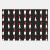 Cute Gnome Black en Red Kerstmis Inpakpapier Vel (Voorkant)
