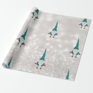 Cute Gnome Bokeh Holiday Cadeaupapier