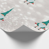 Cute Gnome Bokeh Holiday Cadeaupapier (Hoek)