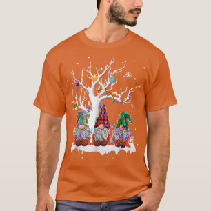 Cute Gnome Buffalo Pset Kerstmis Light T-shirt