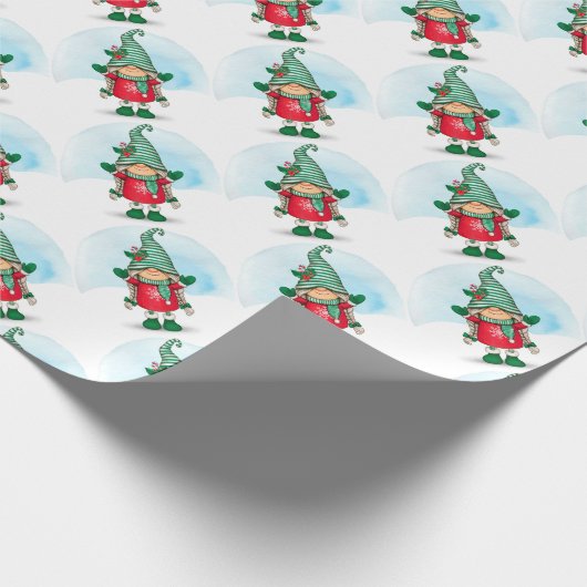 Cute Gnome Cadeaupapier (Hoek)